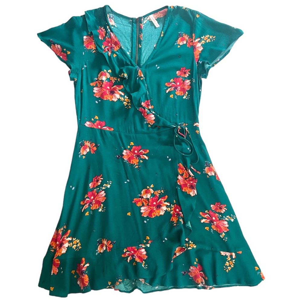 Cute Green Xhilaration Dress with Flower Print Dress